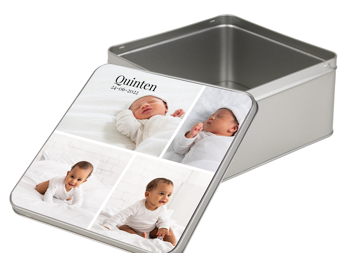 Personalize your own cookie tin box with picture and text
